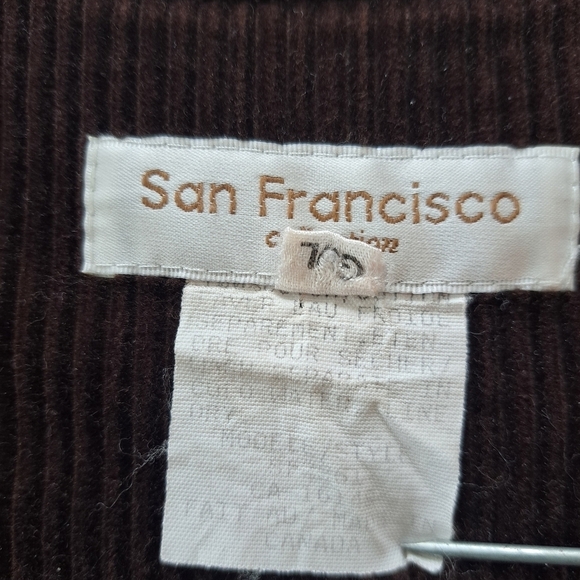 Vintage corduroy brown vest & brown high waist pants & sleeveless jacket - Picture 6 of 12